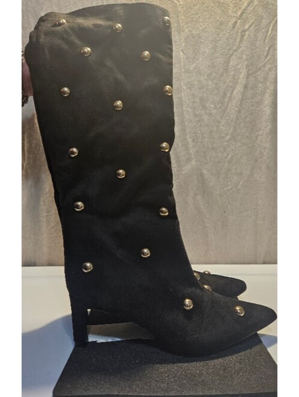 A New Day Knee High Studded Boots 8.5 Chic Glam